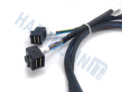 Dual miniSAS adapter 1x SFF-8654 to 2x SFF-8643 2.6ft controller to backplane