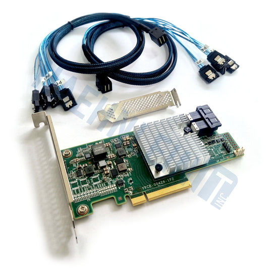 Inspur LSI 9300-8i SATA / SAS HBA Controller IT Mode 12Gb PCIe x8 + 2 cables