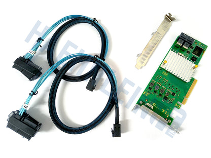 Fujitsu D3307 / OEM 9300-8i SATA/SAS HBA Controller IT-Mode 12Gb + 2 SAS Cables