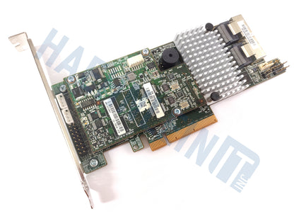 A Broadcom / LSI 9271-8i RAID controller with a silver heatsink, green circuit board, shown on a white background with a faint HaehnleinIT Inc watermark.
